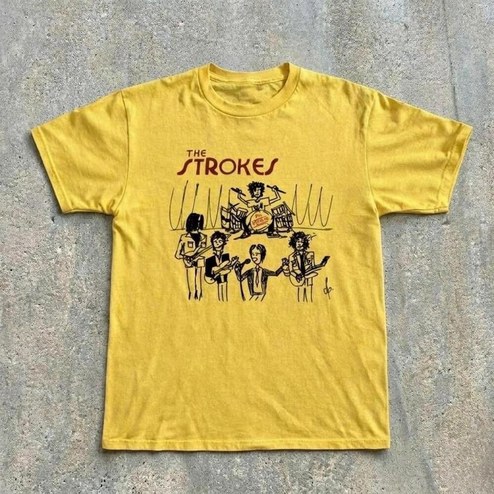 Yellow The Strokes Band Tee